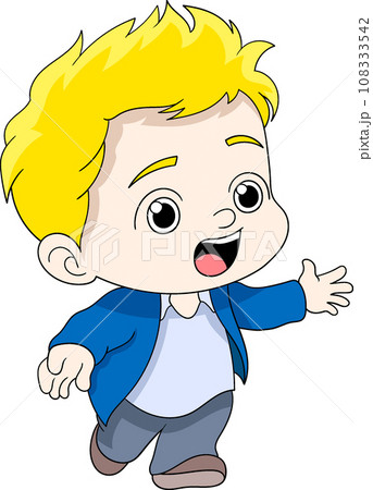 a yellow-haired baby boy was walking a yellow-haired baby boy was walking 108333542