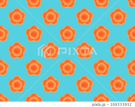花型ニンジンのシームレスイラスト 水色背景 花型ニンジンのシームレスイラスト 水色背景 108333932