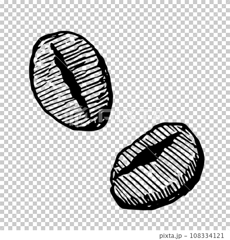 レトロなコーヒー豆のイラストセット 108334121