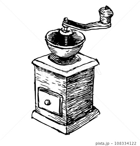 レトロなコーヒーミルのイラストセットのイラスト素材 [108334122] - PIXTA