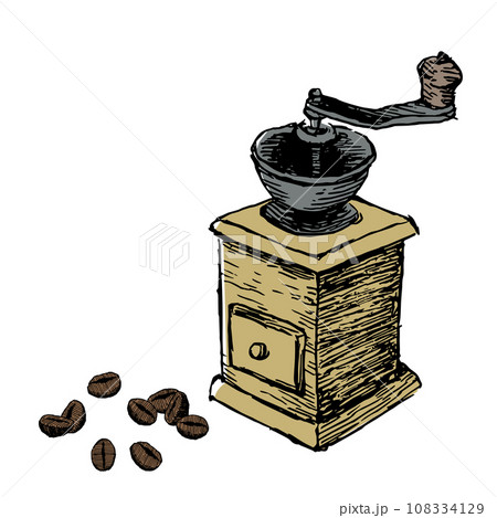 レトロなコーヒーミルのイラストセット 108334129
