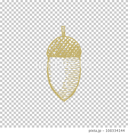 手描きのどんぐりのレトロなイラスト 手描きのどんぐりのレトロなイラスト 108334144