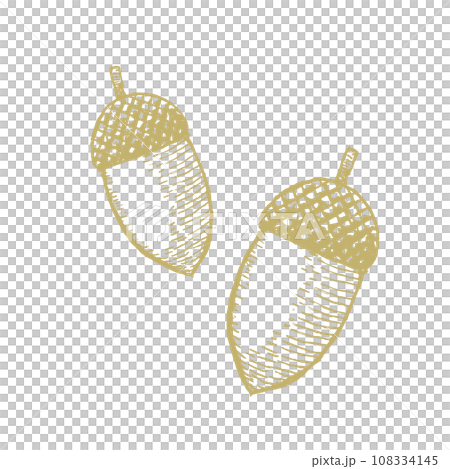 Hand drawn acorn retro illustration 108334145