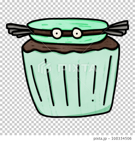 Halloween spider cupcake drawing 108334506