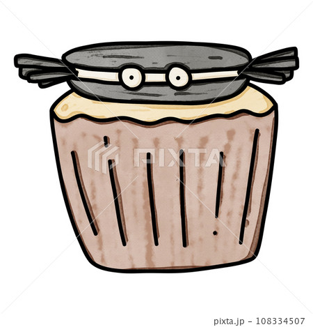 Halloween spider cupcake drawing 108334507