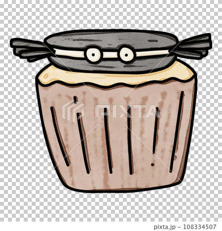 Halloween spider cupcake drawing 108334507