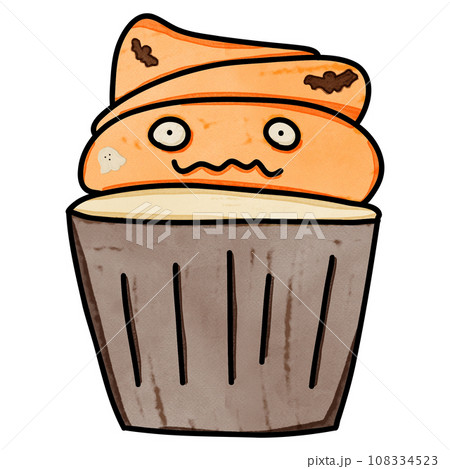 Halloween cupcake drawing Halloween cupcake drawing 108334523