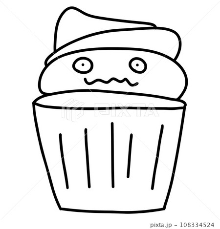 Halloween cupcake drawing Halloween cupcake drawing 108334524