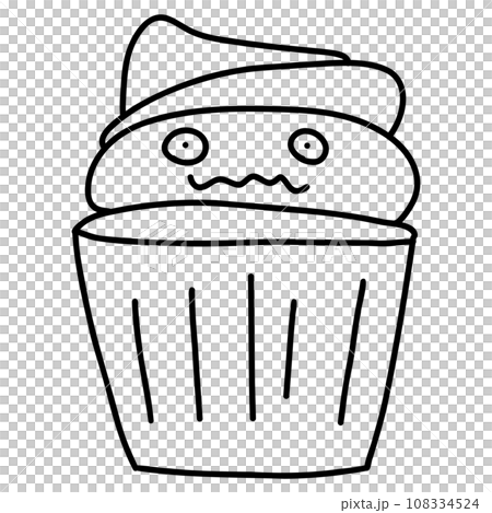 Halloween cupcake drawing Halloween cupcake drawing 108334524
