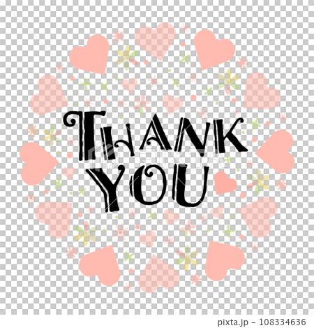 Vector image of a thank you message surrounded by hearts - thank you Vector image of a thank you message surrounded by hearts - thank you 108334636