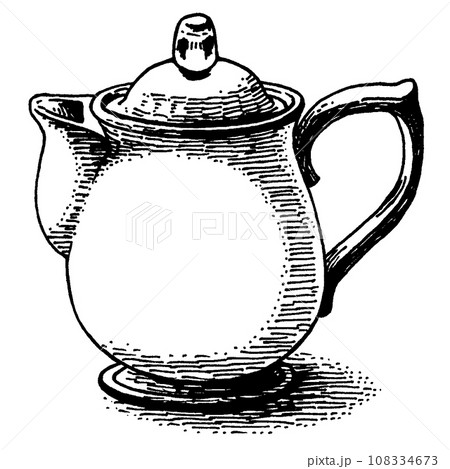 アンティーク調ペン画ミルクピッチャー 108334673