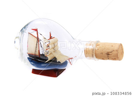 small ship in the glass bottle small ship in the glass bottle 108334856