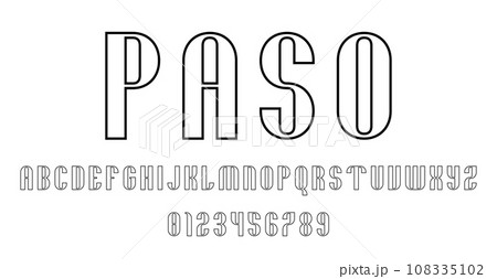 Set of alphabets font letters and numbers 108335102