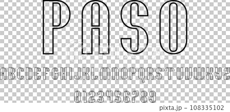 Set of alphabets font letters and numbers 108335102
