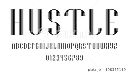 Set of alphabets font letters and numbers 108335119