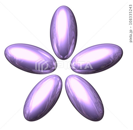 3DCG「5つの楕円球/楕円体」パープル,紫 108335243