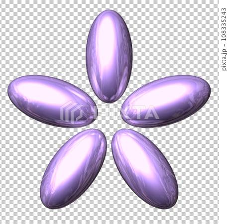 3DCG「5つの楕円球/楕円体」パープル,紫 108335243