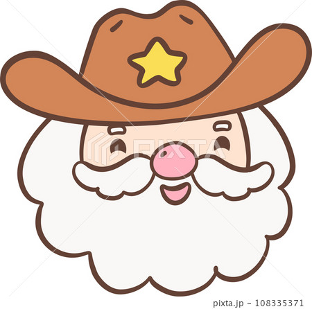 Cowboy Christmas Santa Face 108335371