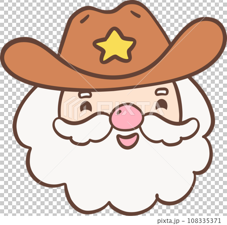 Cowboy Christmas Santa Face 108335371