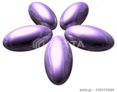 3DCG「5つの楕円球/楕円体」パープル,紫 108335689