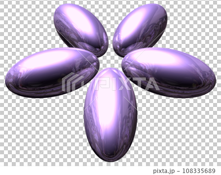 3DCG「5つの楕円球/楕円体」パープル,紫 108335689