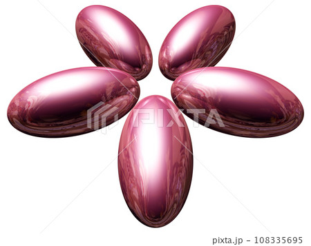 3DCG「5つの楕円球/楕円体」レッド,赤 108335695