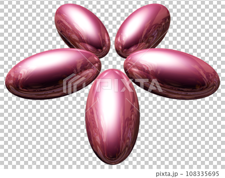 3DCG「5つの楕円球/楕円体」レッド,赤 108335695