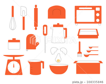 シンプルなキッチンツールのアイコンセット 108335846