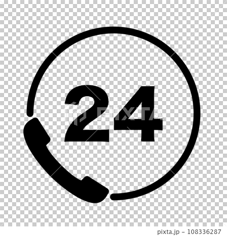 24 小時電話圖標 24 小時電話圖標 108336287
