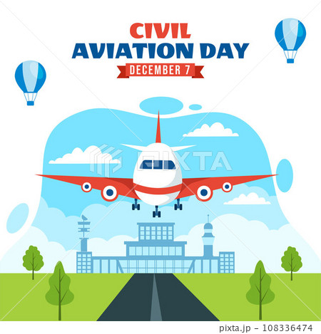 Civil Aviation Day Social Media Illustration Flat Cartoon Hand Drawn Templates Background 108336474