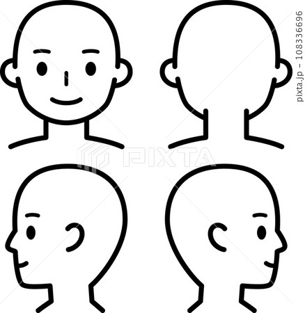 人物の頭部のデフォルメイラストセット 人物の頭部のデフォルメイラストセット 108336696