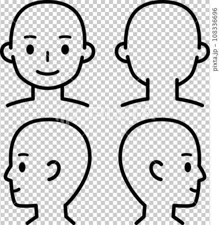 人物の頭部のデフォルメイラストセット 人物の頭部のデフォルメイラストセット 108336696