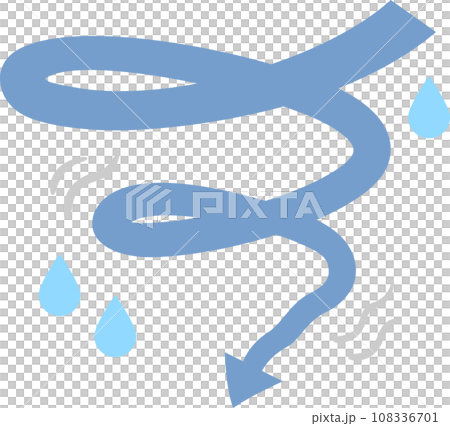 下降する螺旋を描く矢印 108336701