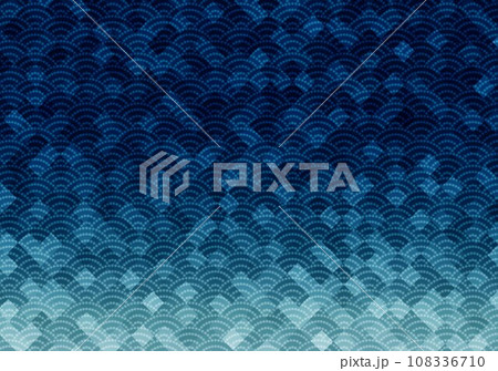 和紙斜め格子波模様紺色 和紙斜め格子波模様紺色 108336710
