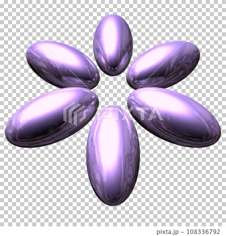 3DCG "6 elliptical spheres/ellipsoids" purple, purple 3DCG "6 elliptical spheres/ellipsoids" purple, purple 108336792