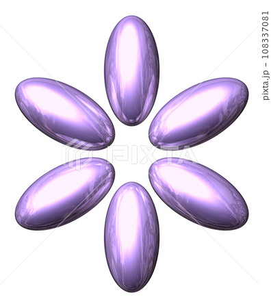 3DCG「6つの楕円球/楕円体」パープル,紫 108337081