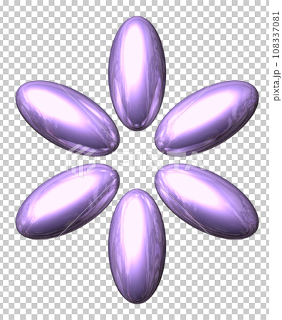 3DCG「6つの楕円球/楕円体」パープル,紫 108337081