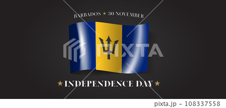 Barbados happy independence day greeting card, banner with template text vector illustration 108337558