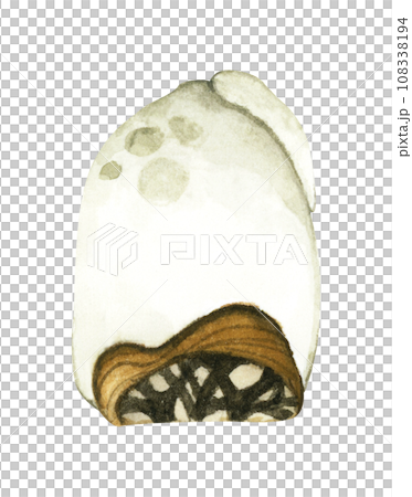 Watercolor illustration of Winter snow-covered tree. 108338194