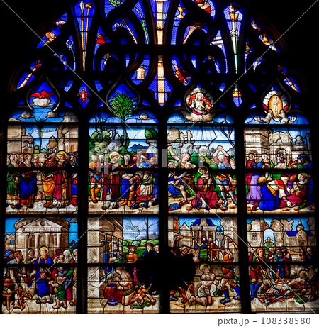 Cathedral Saint Stephen, Bourges, France, stained glasses 108338580