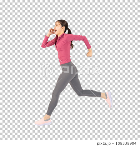ランニングするスポーツウェアを着た女性 切り抜き背景透過写真PNG ランニングするスポーツウェアを着た女性 切り抜き背景透過写真PNG 108338904