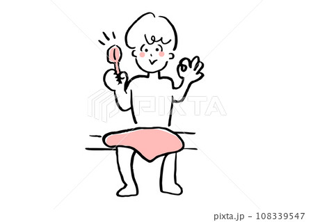 サウナでロウリュOKを伝える男性 サウナでロウリュOKを伝える男性 108339547