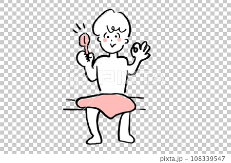 サウナでロウリュOKを伝える男性 サウナでロウリュOKを伝える男性 108339547