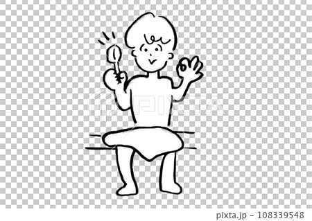 一個男人在桑拿房裡告訴 Roryu OK 108339548