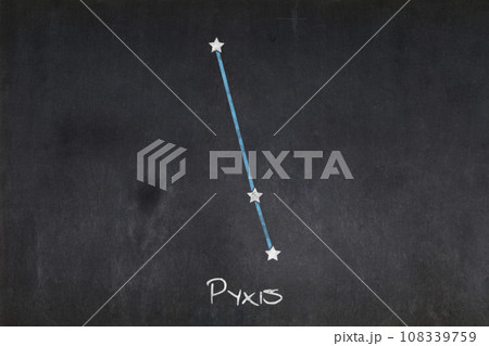 Pyxis constellation drawn on a blackboard 108339759