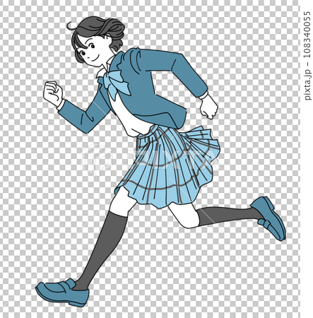 走り出す元気な女子学生 108340055