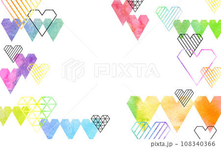 カラフルなハート柄 バックイメージ カラフルなハート柄 バックイメージ 108340366