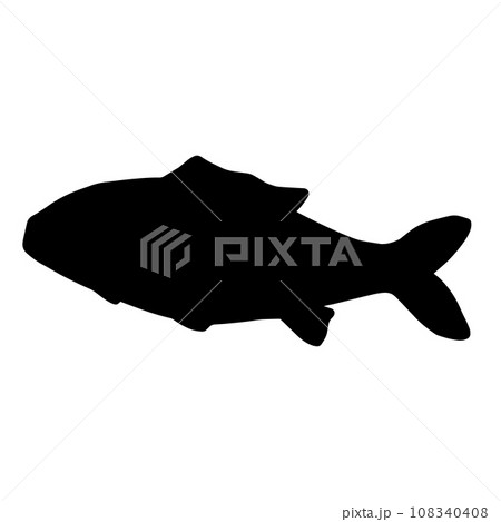 泳ぐ魚　シルエットイラスト　黒 108340408