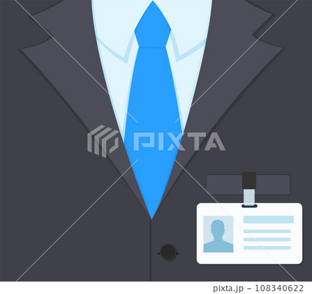 Man in Suit with Badge Flat Style Vector Illustration 108340622