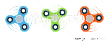 Set Three Colorfull Vector Fidget Spinners Set Three Colorfull Vector Fidget Spinners 108340688